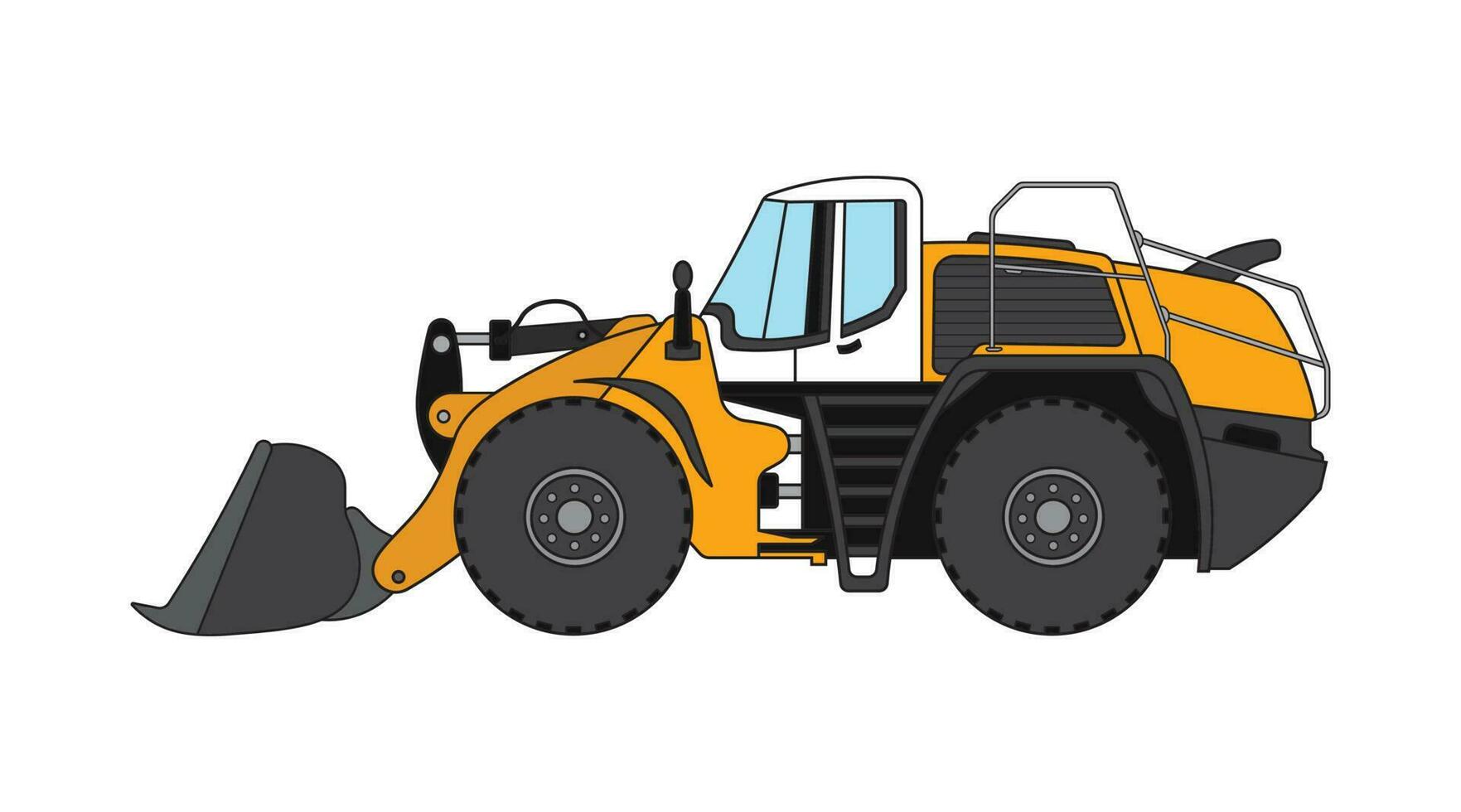 Vector illustration color children construction wheel loader construction vehicle clipart