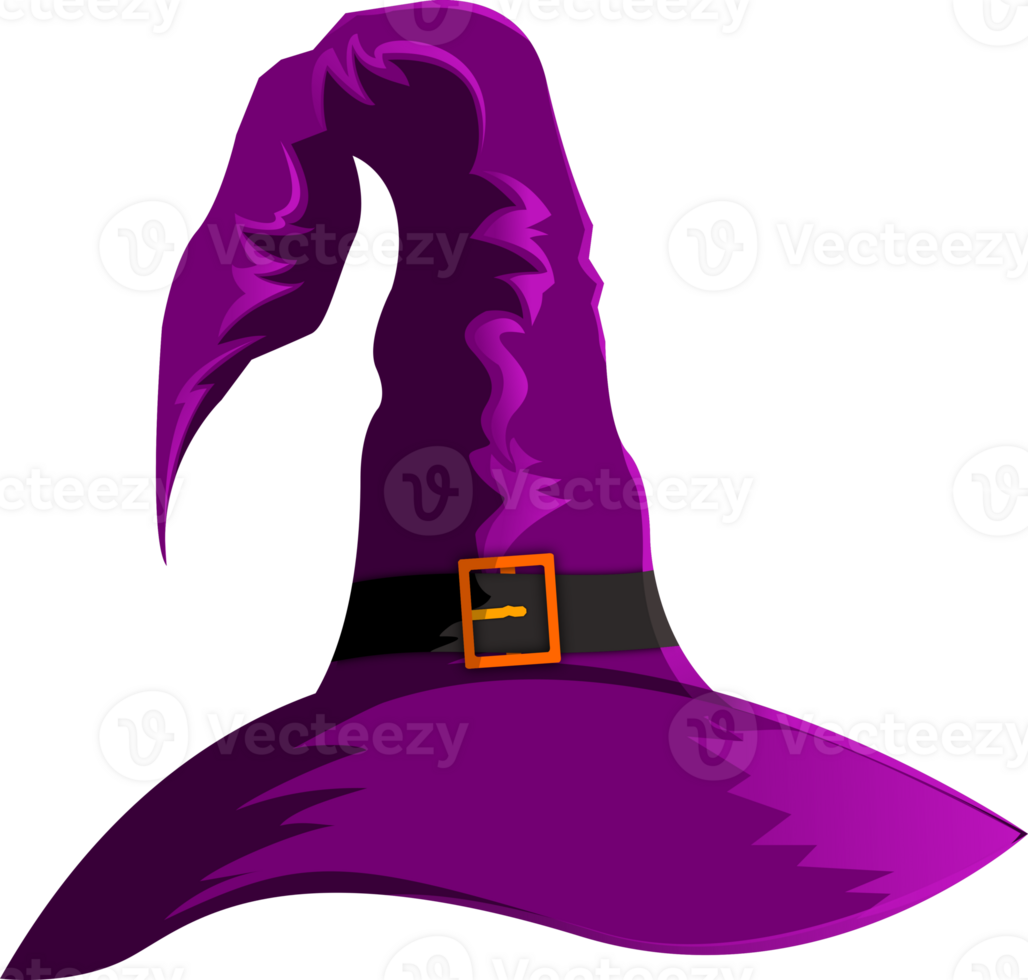 Witch hat of halloween illustration with purple color png