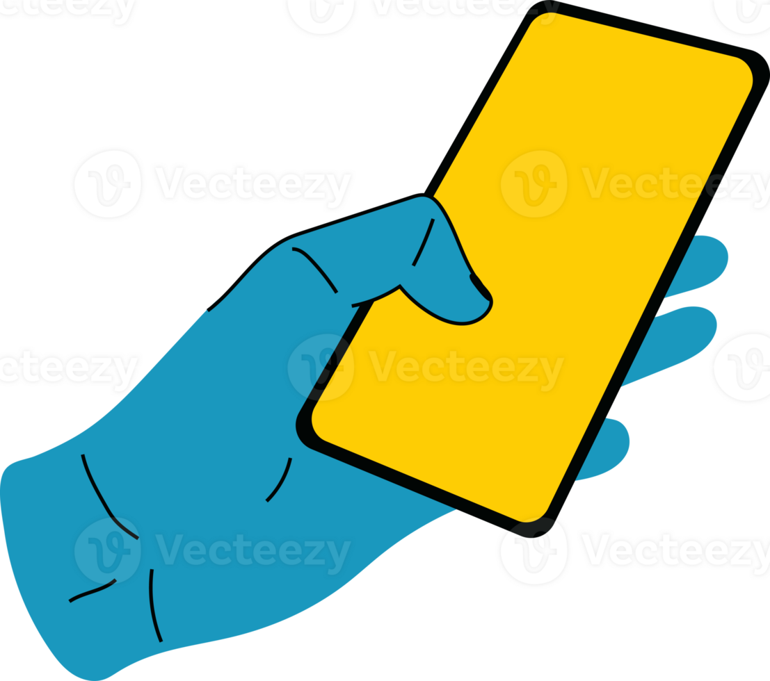 Hand holding smartphone. png