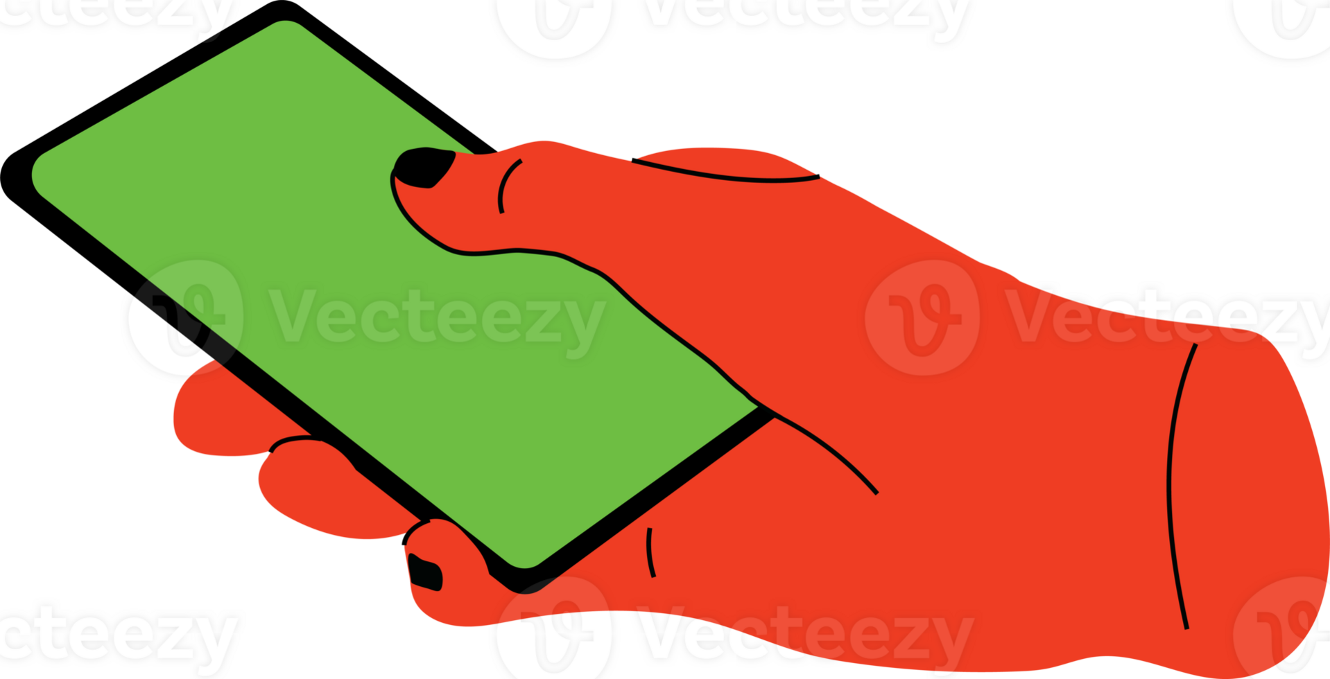 Hand holding smartphone. png