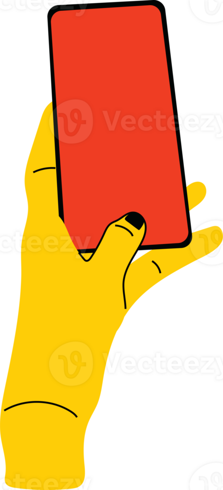 Hand holding smartphone. png