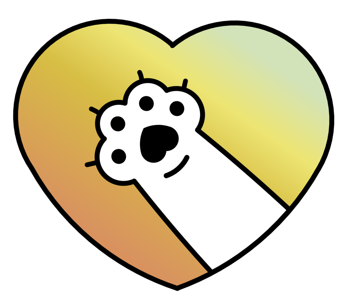 cute kitty cat paw heart png
