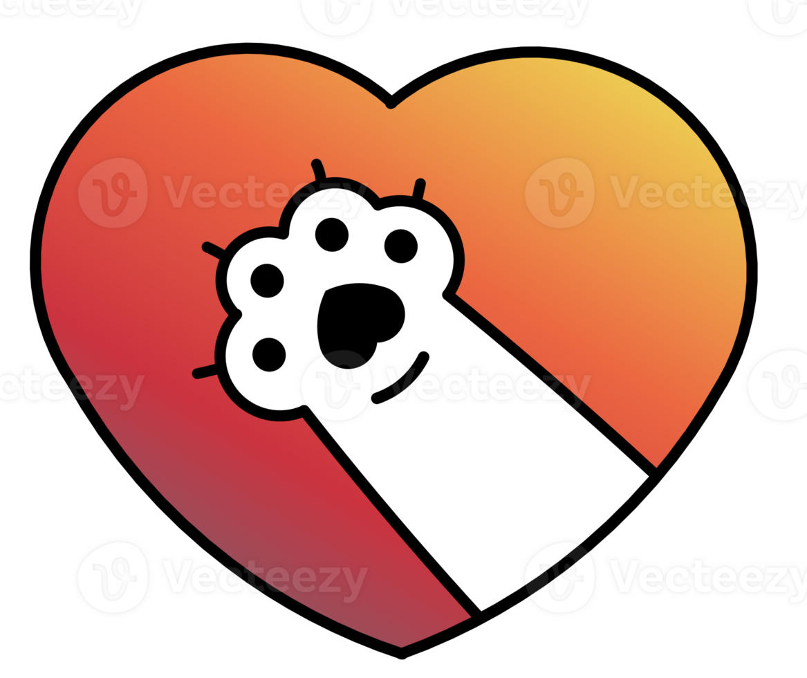 cute kitty cat paw heart png