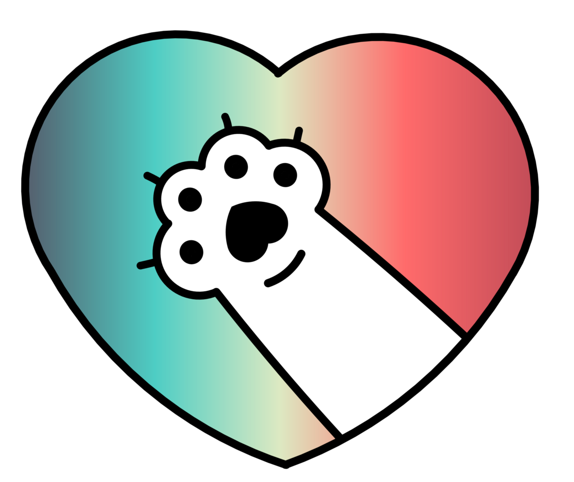 cute kitty cat paw heart png