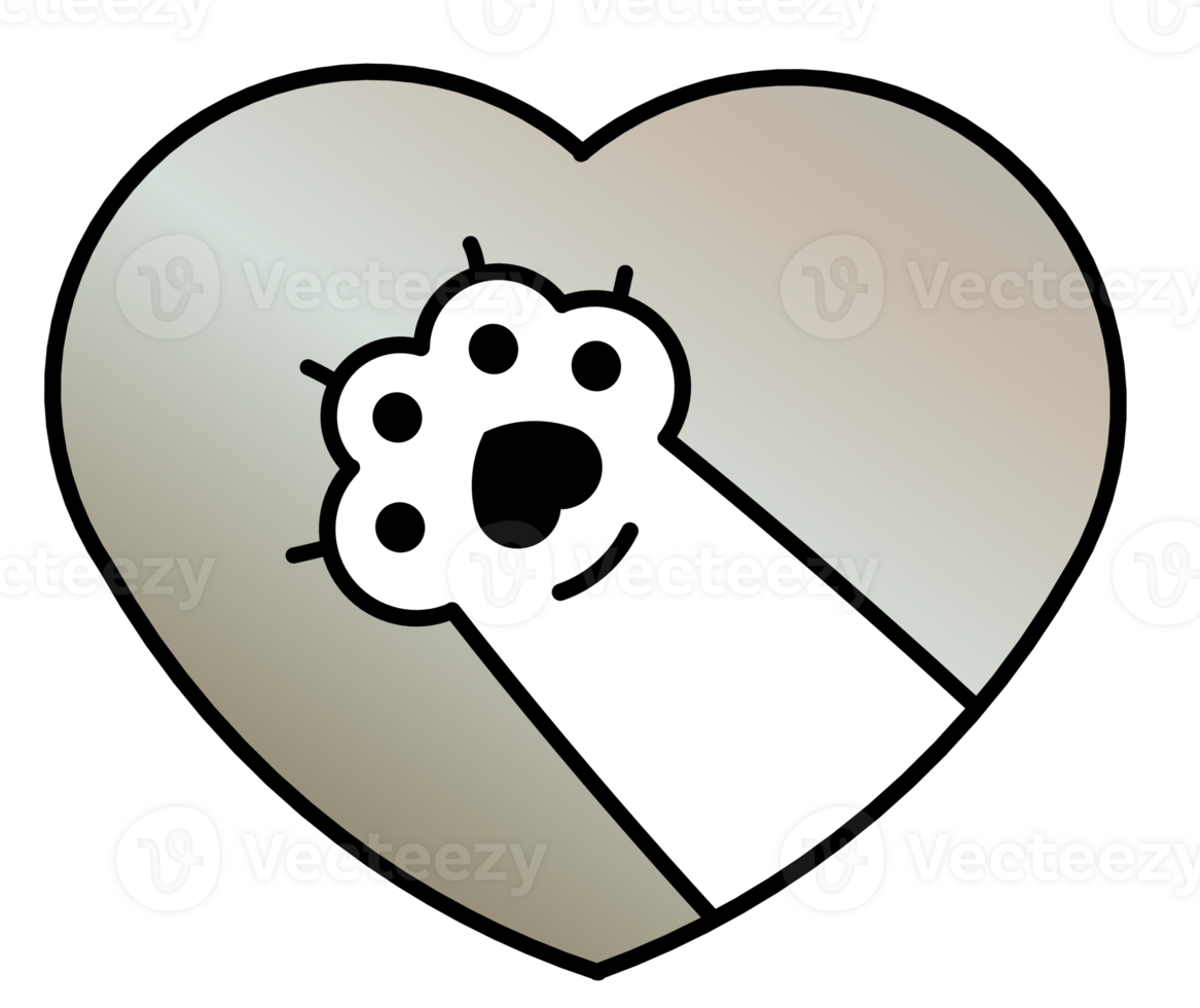cute kitty cat paw heart png