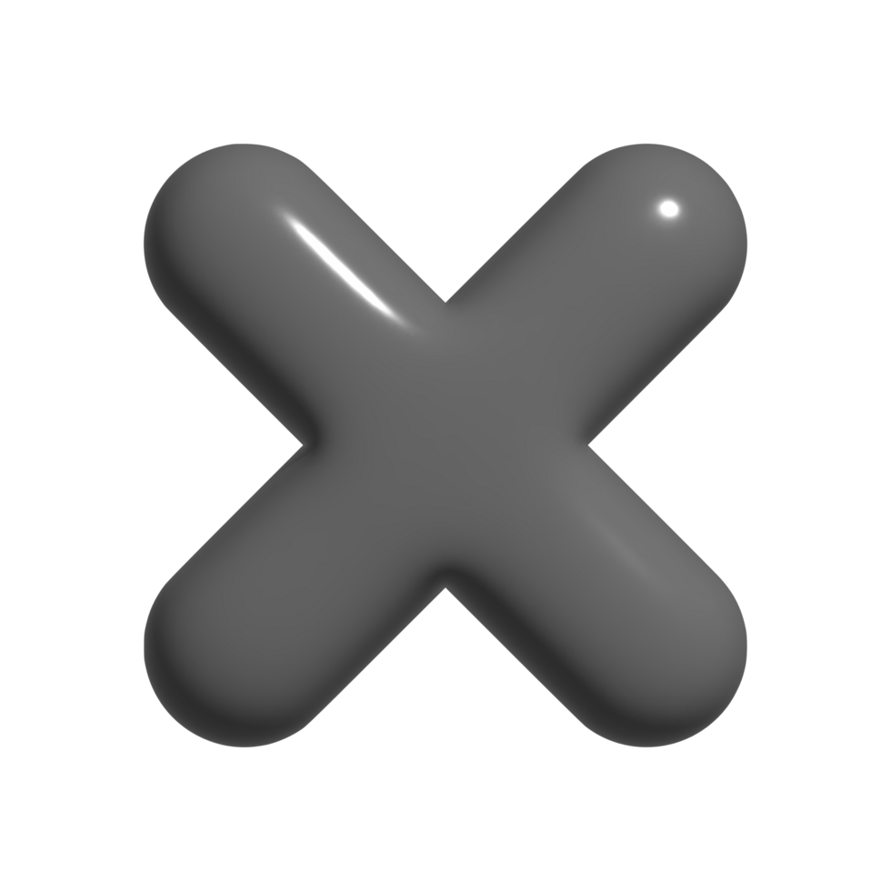 cancel delete cross icon 3d png