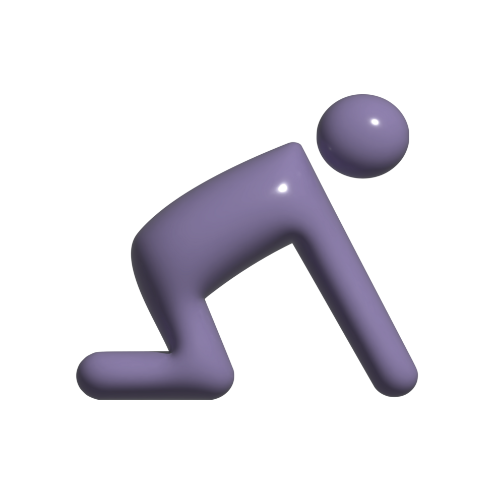 3d icon of people push up png