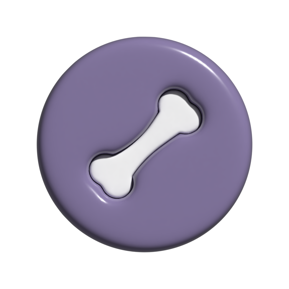 dog bone icon 3d png