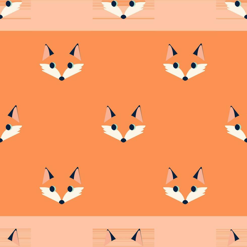 Seamless vector  pattern with cute fox character. Cute vector illustration for kids. Perfect print for fabric, textile, wallpaper, poster, postcard and gift wrapping. Pastel colors