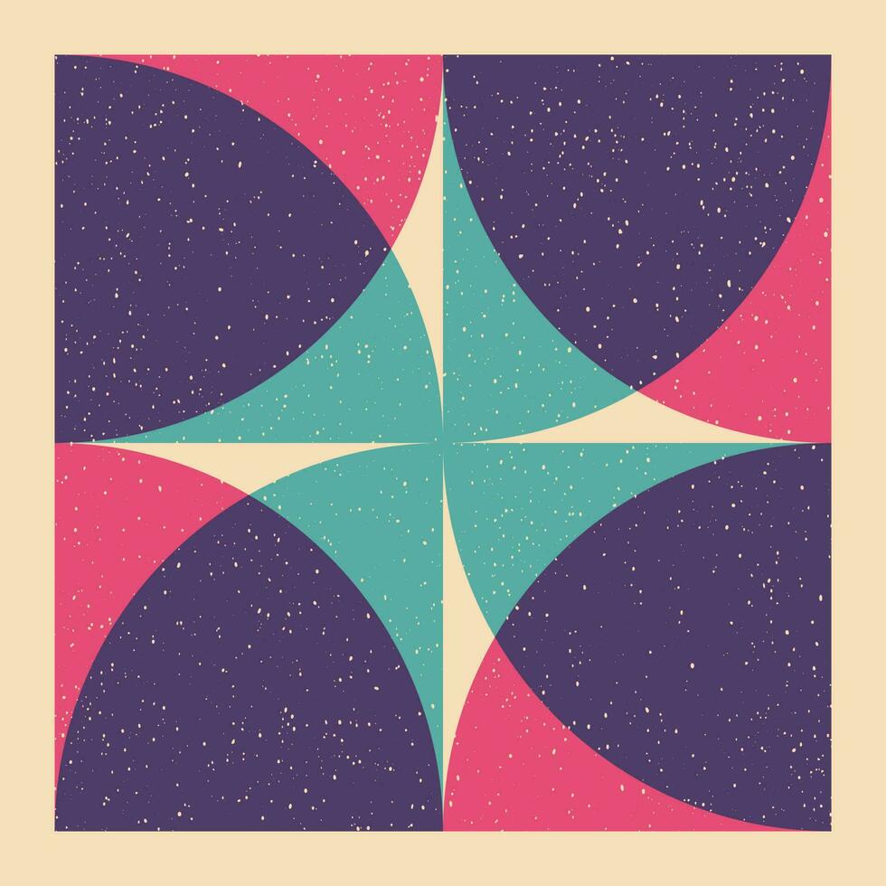 Geometric object  with riso print effect. Vector. Graphic element  for fabric, textile, clothing, wrapping paper, wallpaper, poster. Graphic element.  Perfect For your own decoration or design vector