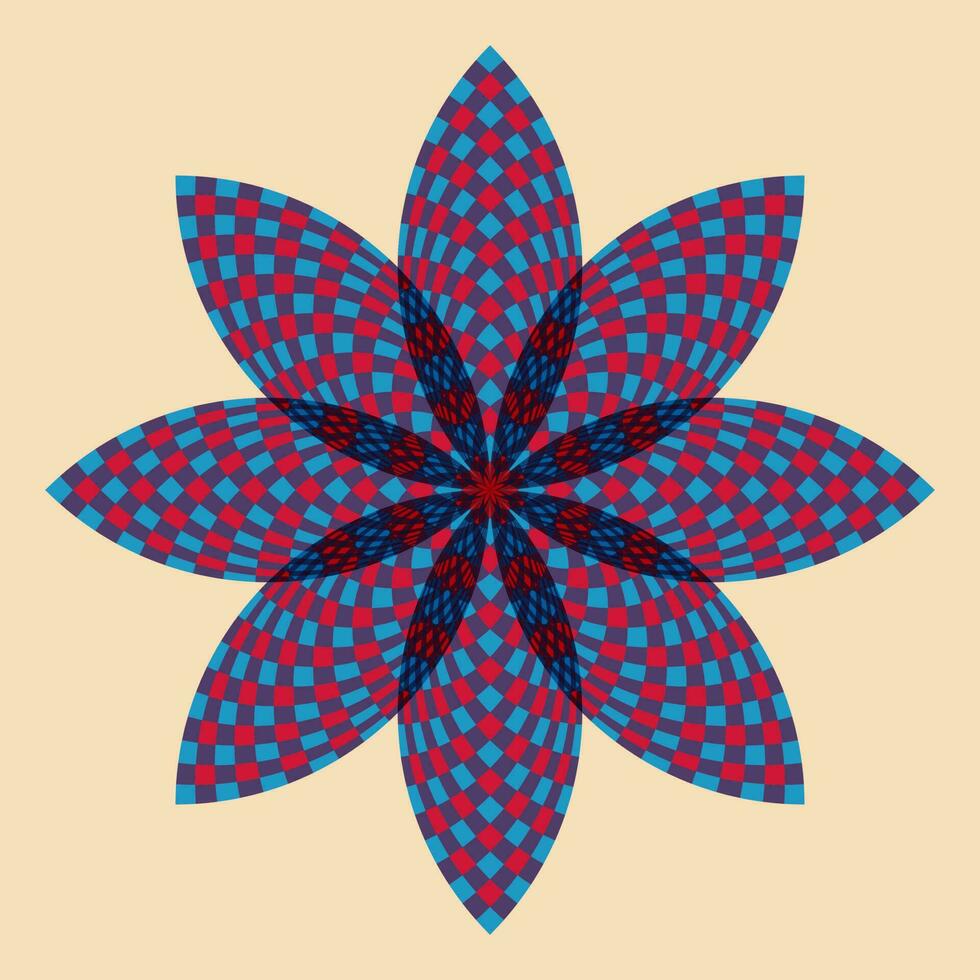 Geometric object  with riso print effect. Vector. Graphic element  for fabric, textile, clothing, wrapping paper, wallpaper, poster. Graphic element.  Perfect For your own decoration or design vector