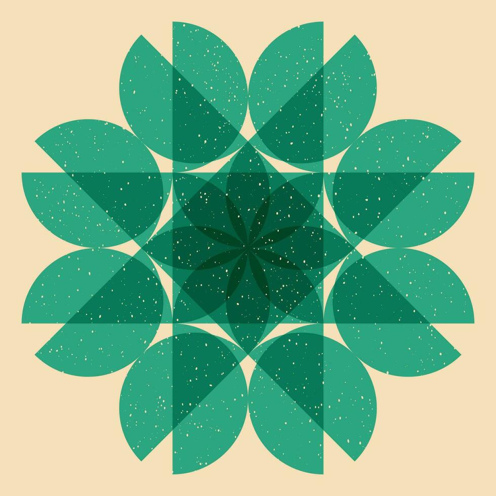 Geometric object  with riso print effect. Vector. Graphic element  for fabric, textile, clothing, wrapping paper, wallpaper, poster. Graphic element.  Perfect For your own decoration or design vector