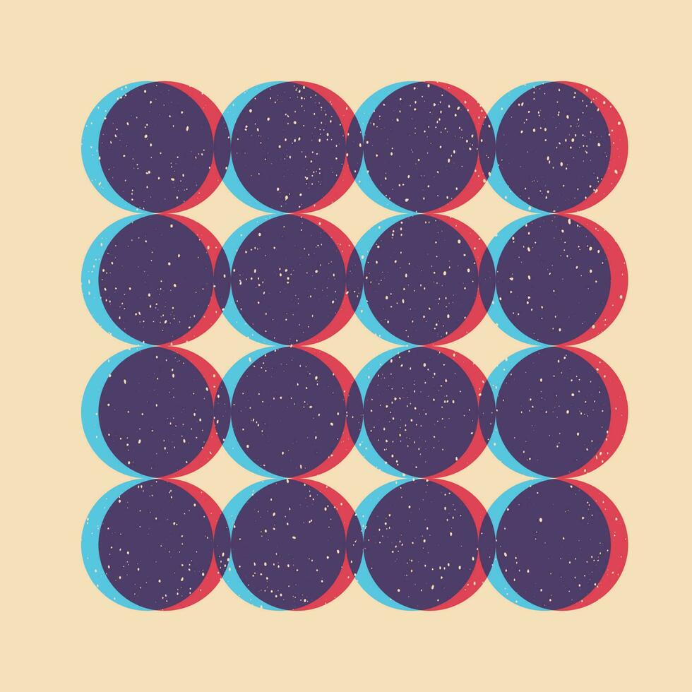 Geometric object  with riso print effect. Vector. Graphic element  for fabric, textile, clothing, wrapping paper, wallpaper, poster. Graphic element.  Perfect For your own decoration or design vector