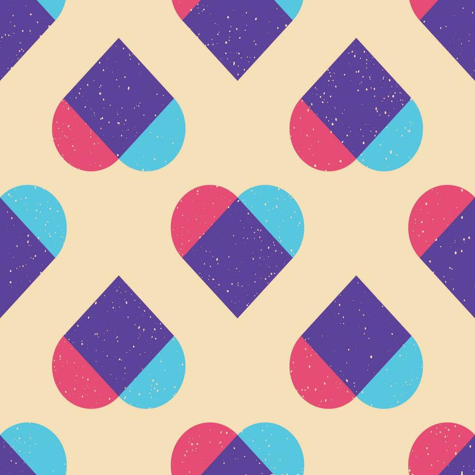 Geometric object  with riso print effect. Vector. Graphic element  for fabric, textile, clothing, wrapping paper, wallpaper, poster. Graphic element.  Perfect For your own decoration or design vector