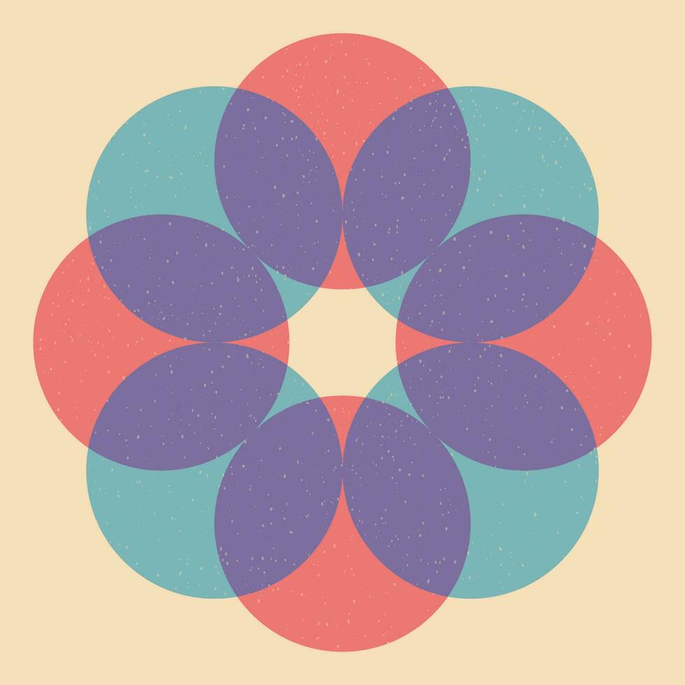 Geometric object  with riso print effect. Vector. Graphic element  for fabric, textile, clothing, wrapping paper, wallpaper, poster. Graphic element.  Perfect For your own decoration or design vector