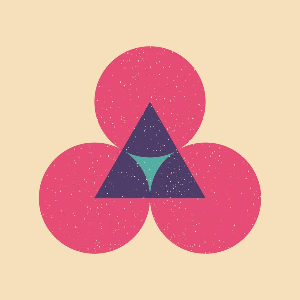 Geometric object  with riso print effect. Vector. Graphic element  for fabric, textile, clothing, wrapping paper, wallpaper, poster. Graphic element.  Perfect For your own decoration or design vector