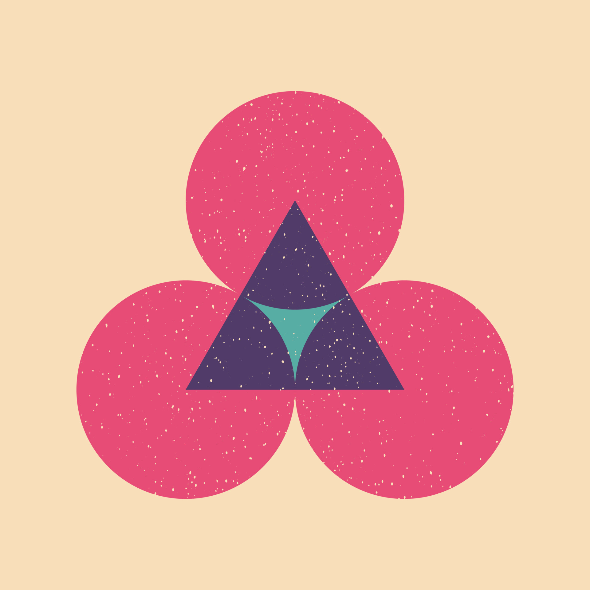 Geometric object with riso print effect Vector Graphic element for