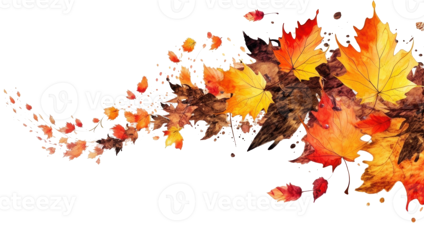 Autumn leaves frame. Illustration png
