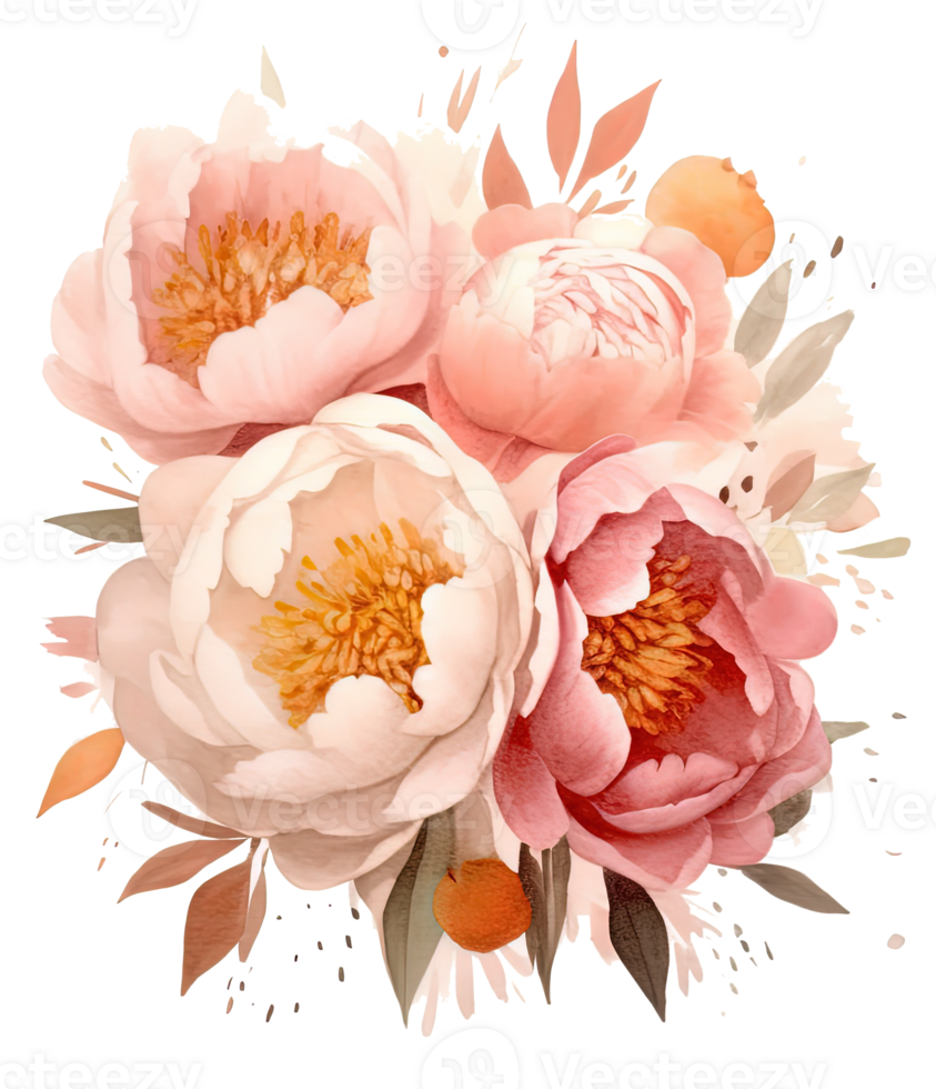 Watercolor flower bouquet. Illustration png