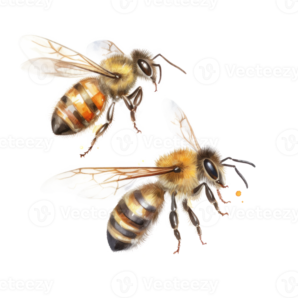 Honey bee isolated. Illustration png
