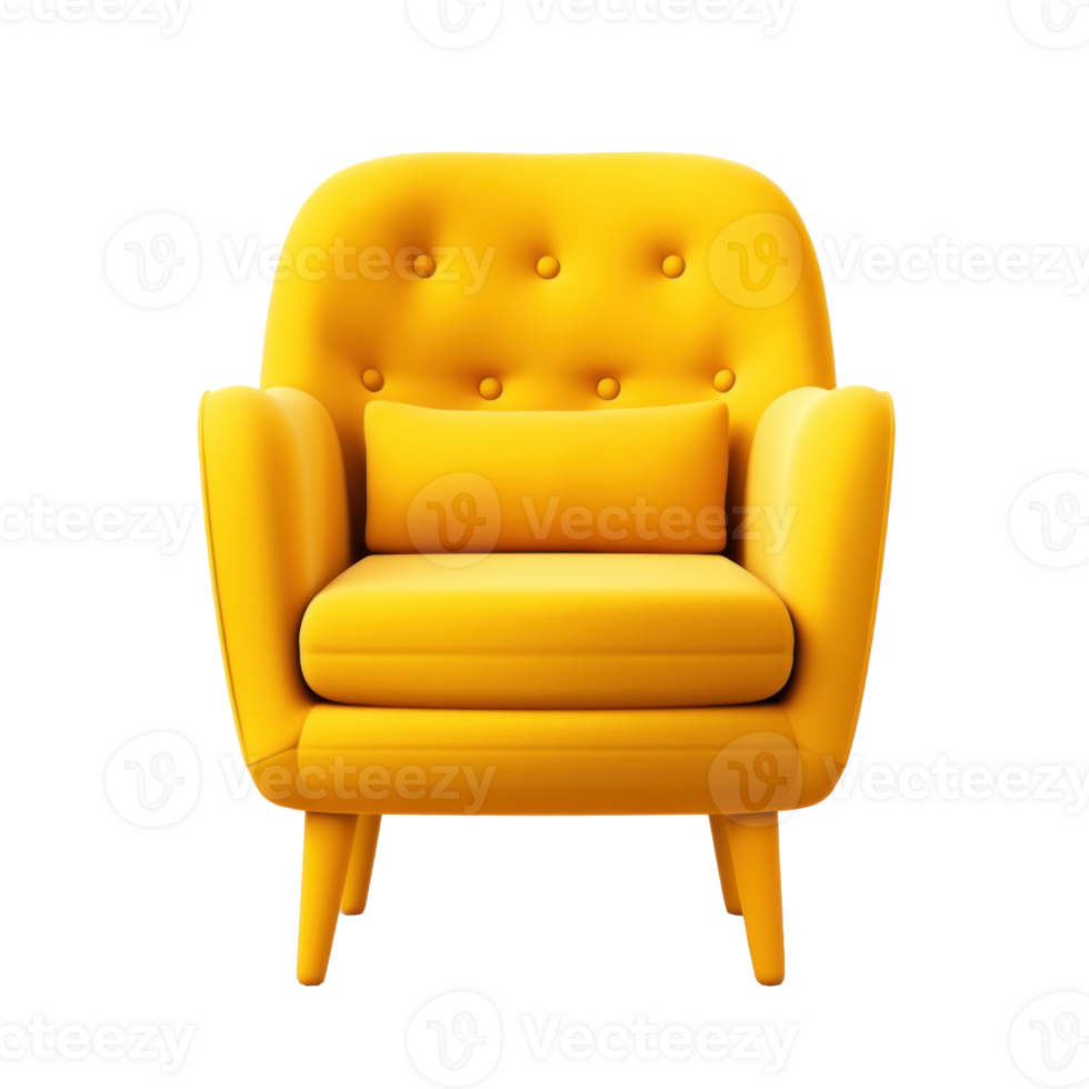 Modern vivid armchair isolated. Illustration png