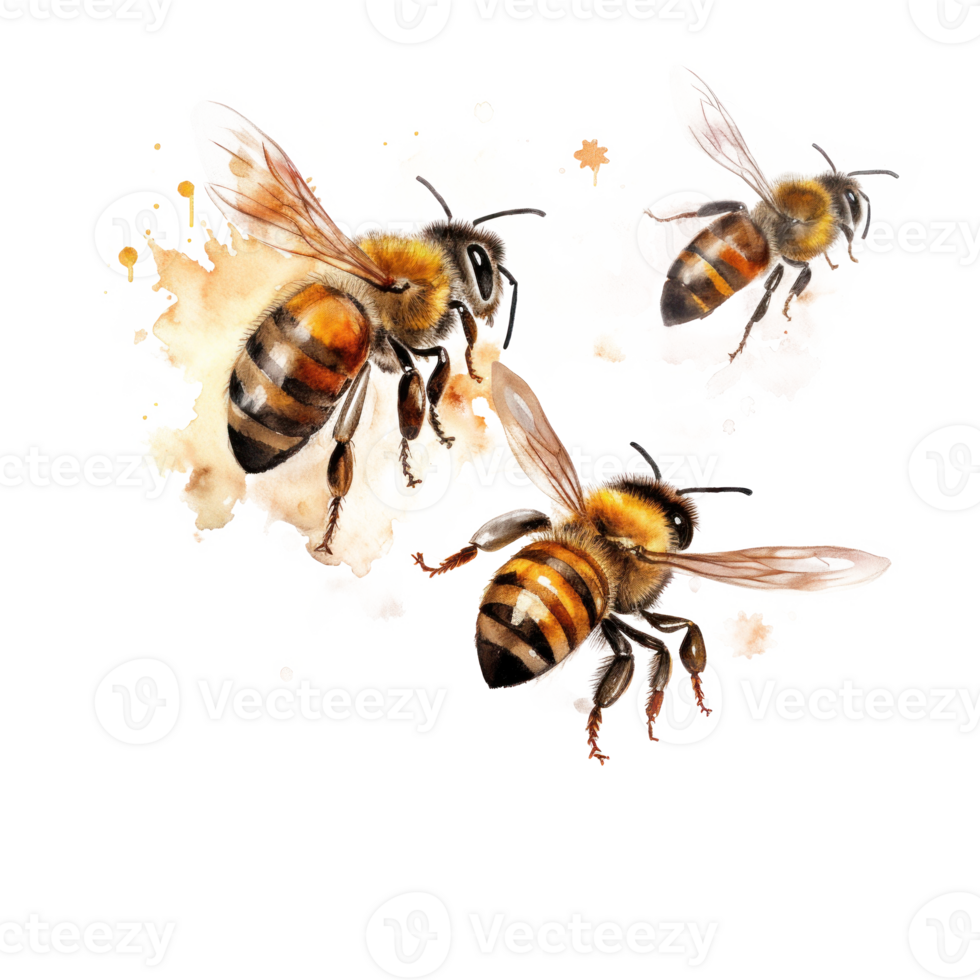 Honig Biene isoliert. Illustration ai generativ png