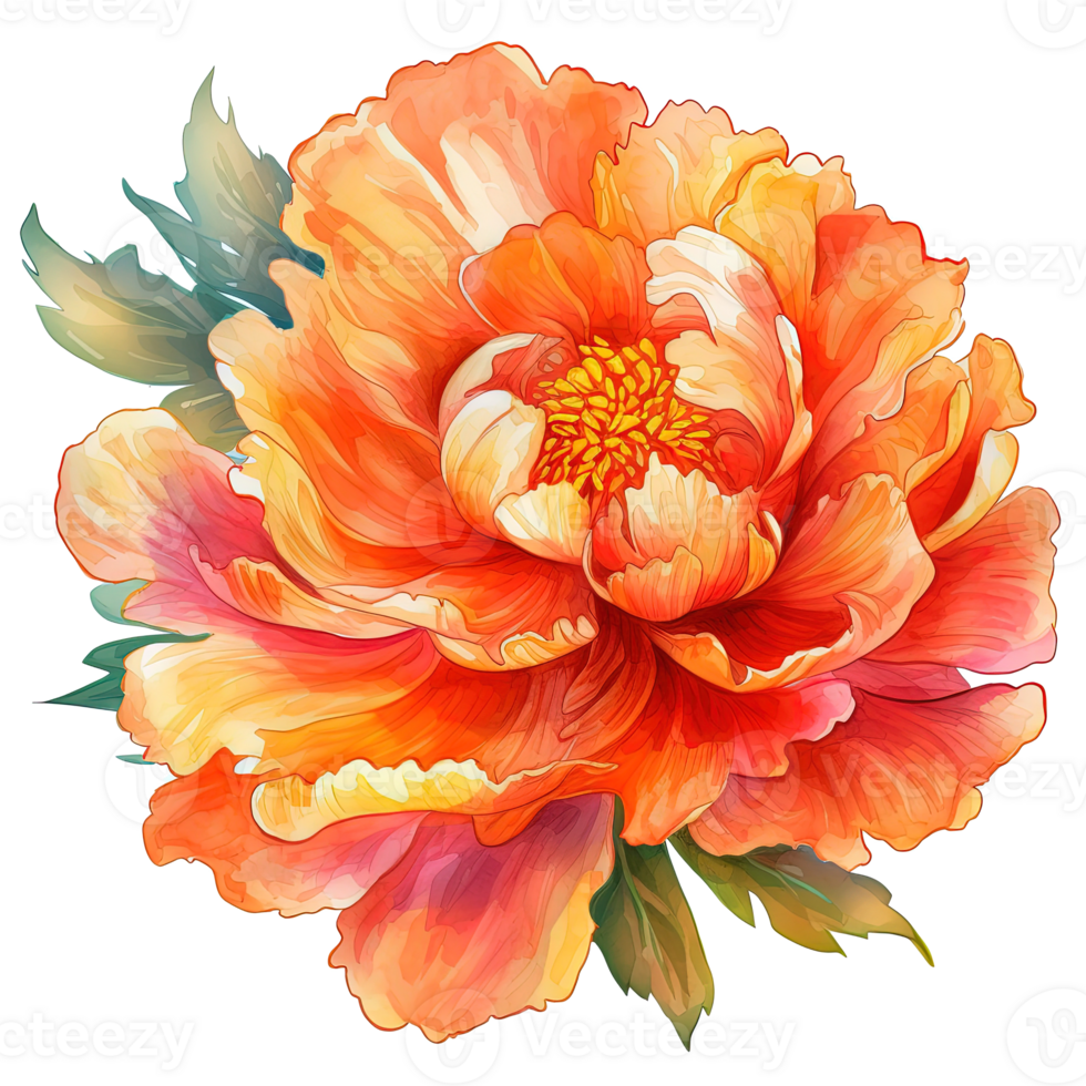 acquerello bellissimo peonia fiore. illustrazione ai generativo png