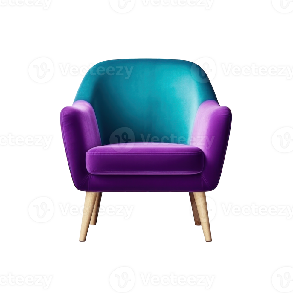 Modern vivid armchair isolated. Illustration png