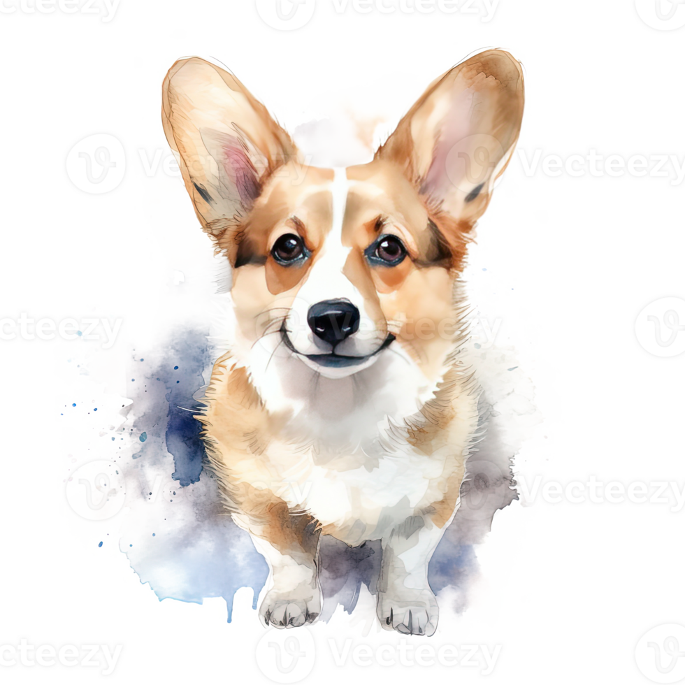 fofa corgi cachorro. ilustração ai generativo png