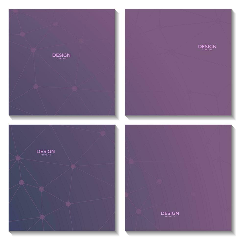 set of squares abstract colorful geometric background with triangle shape pattern and molecular vector
