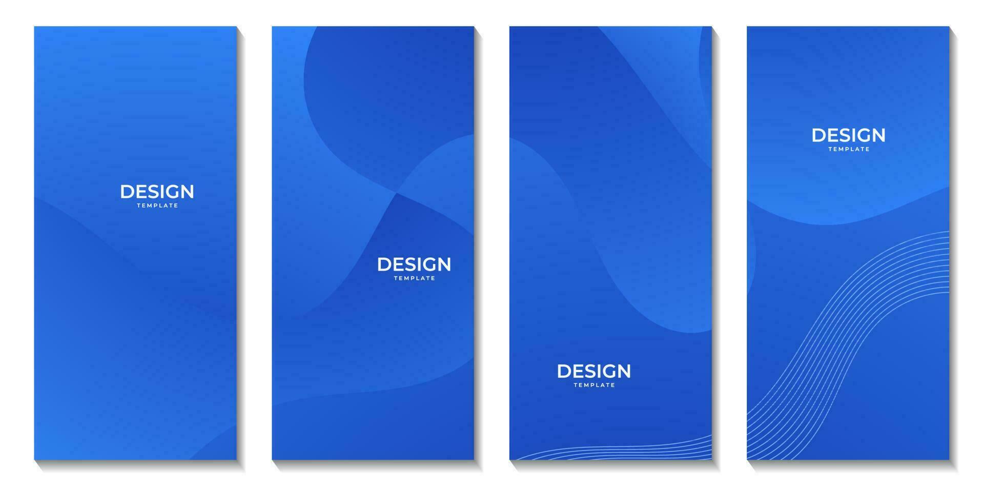 conjunto de folletos diseño resumen azul antecedentes con olas para negocio vector