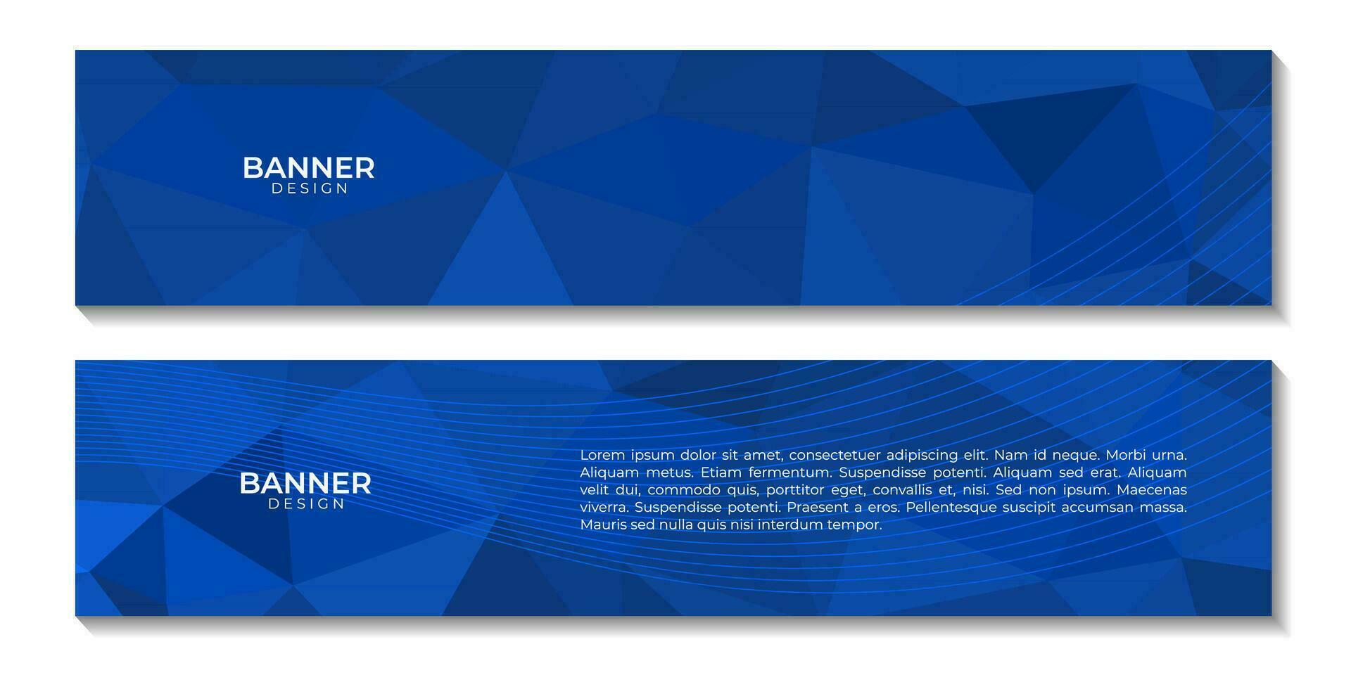 abstract banners with blue geometric background with triangles for business vector