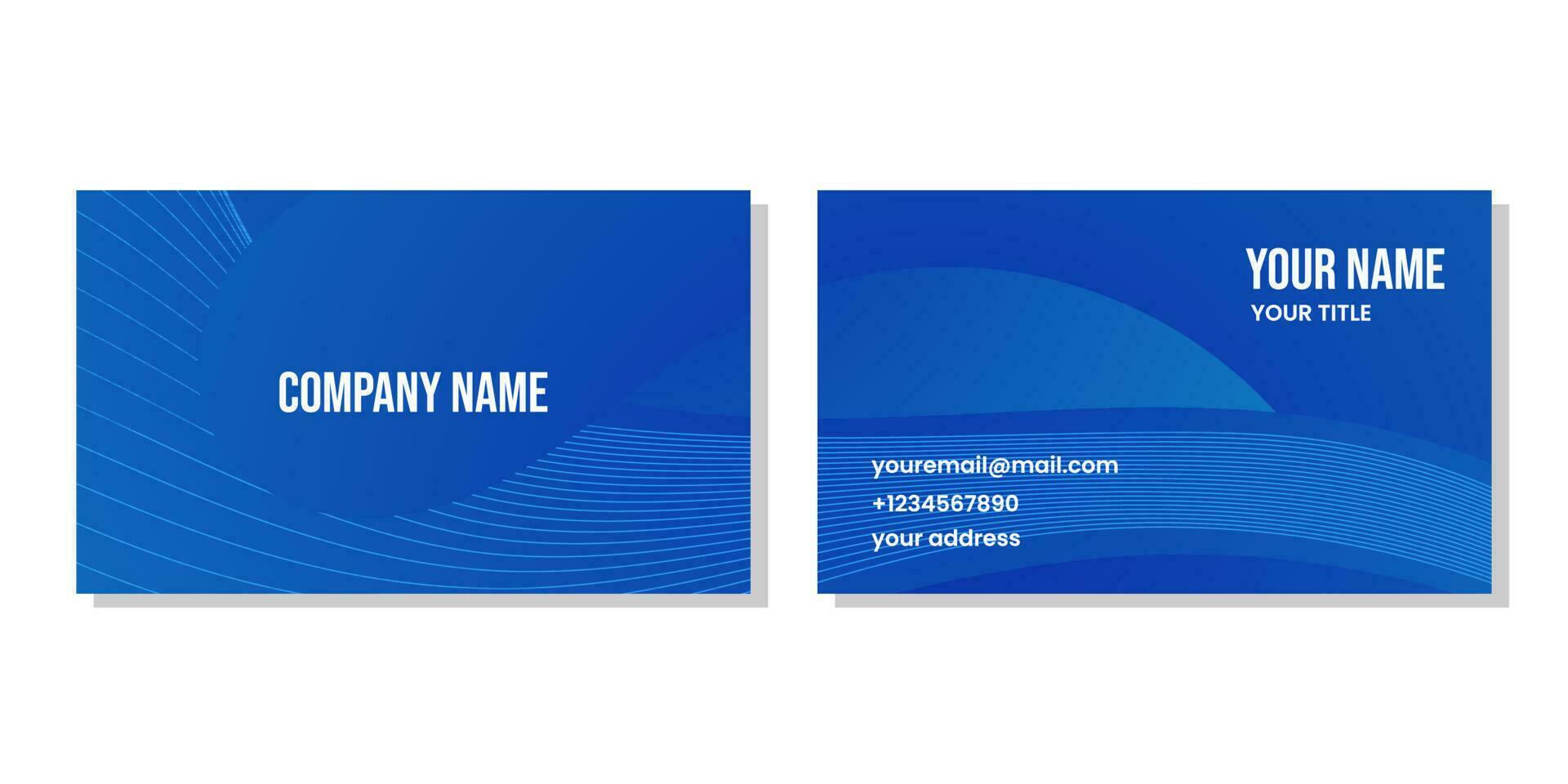 business card design with blue wave gradient background vector