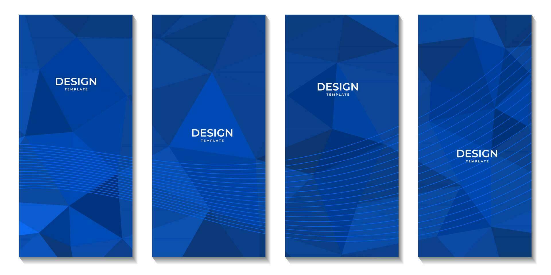 abstract brochureswith blue geometric background with triangles for business vector