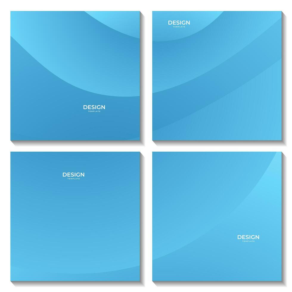 set of squares abstract blue sky background for business vector