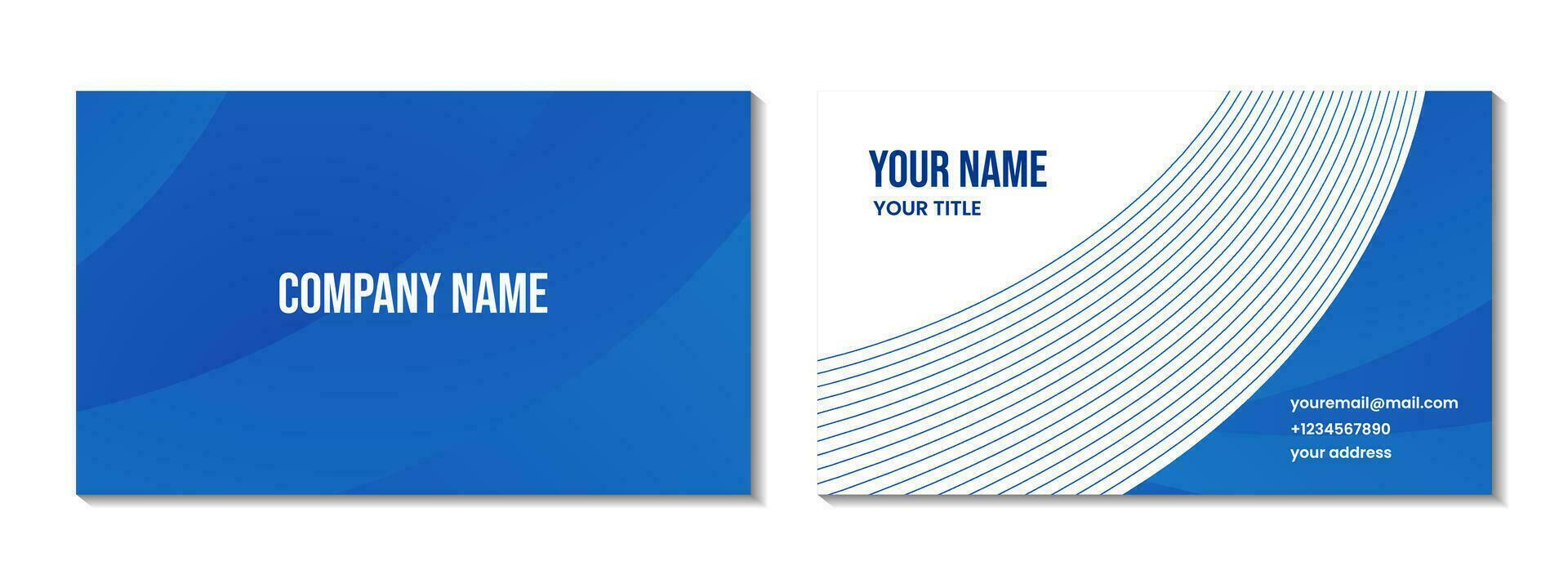 business card design abstract blue wave gradient background with copy space area for business vector