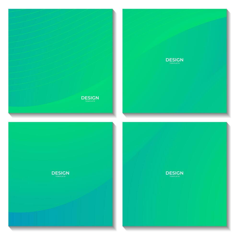 squares abstract blue and green background with waves for business vector