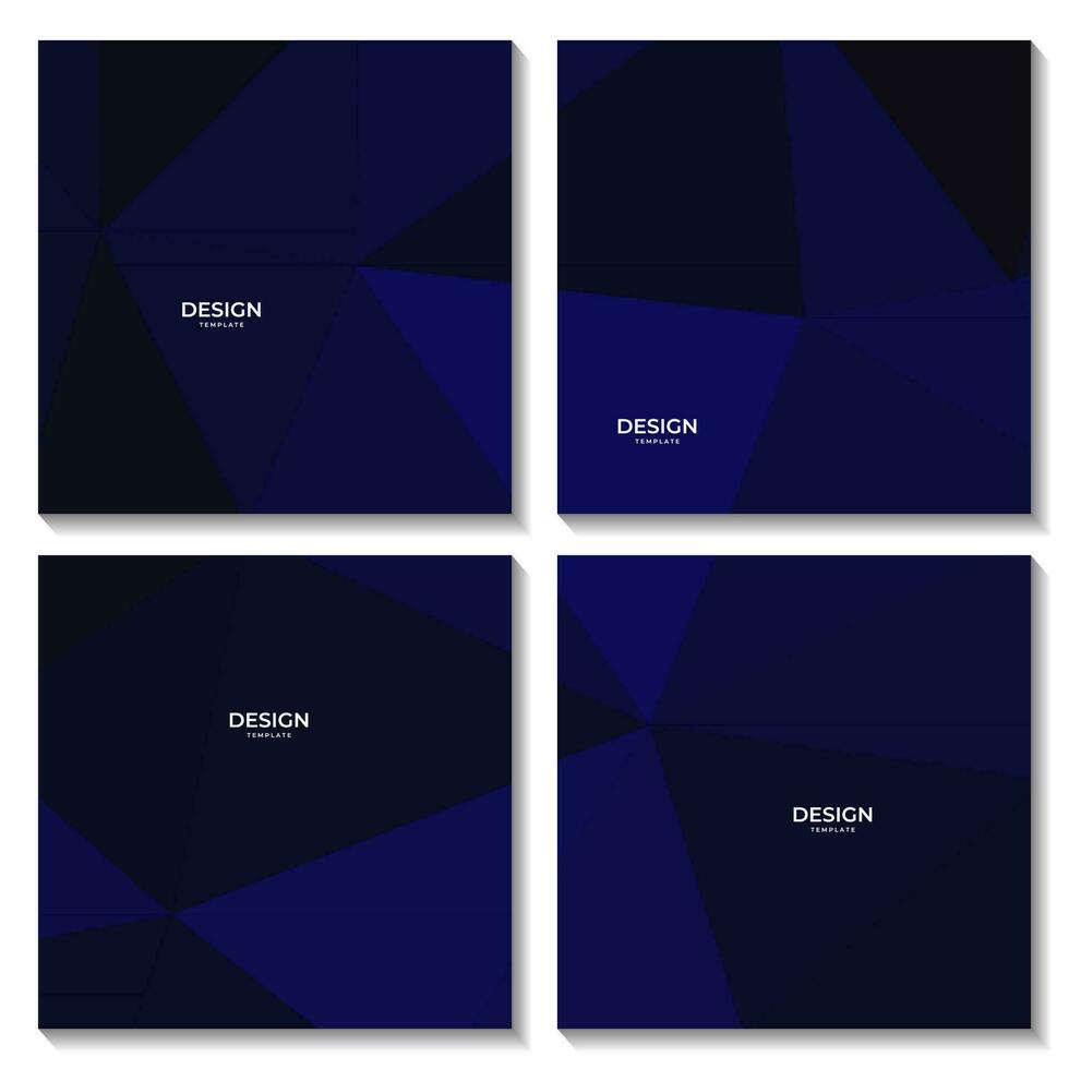 set of squares abstract dark blue geometric background with triangles for business vector