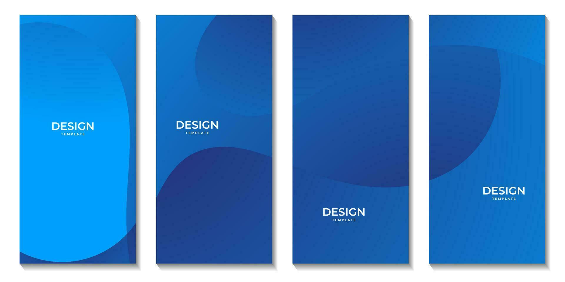 conjunto de folletos moderno sencillo azul ola degradado vector antecedentes para negocio