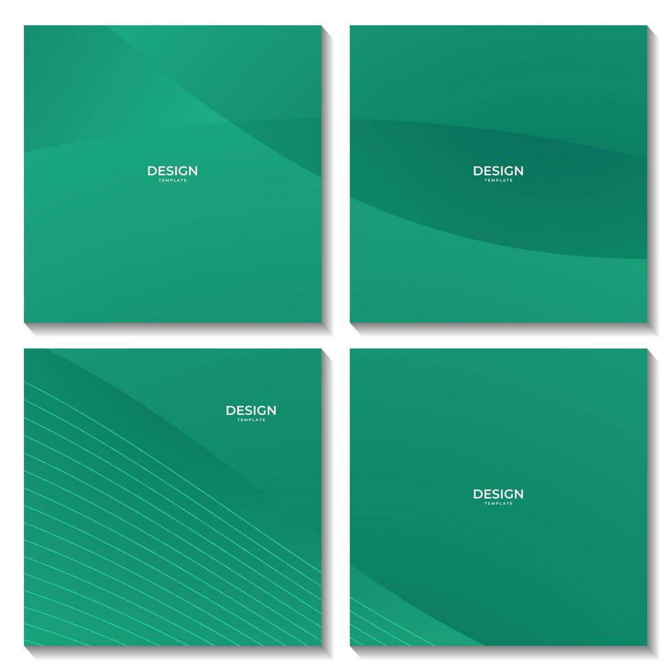 squares abstract green background with waves for business vector