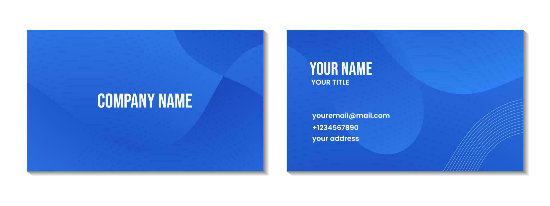 business card design abstract blue background with waves for business vector