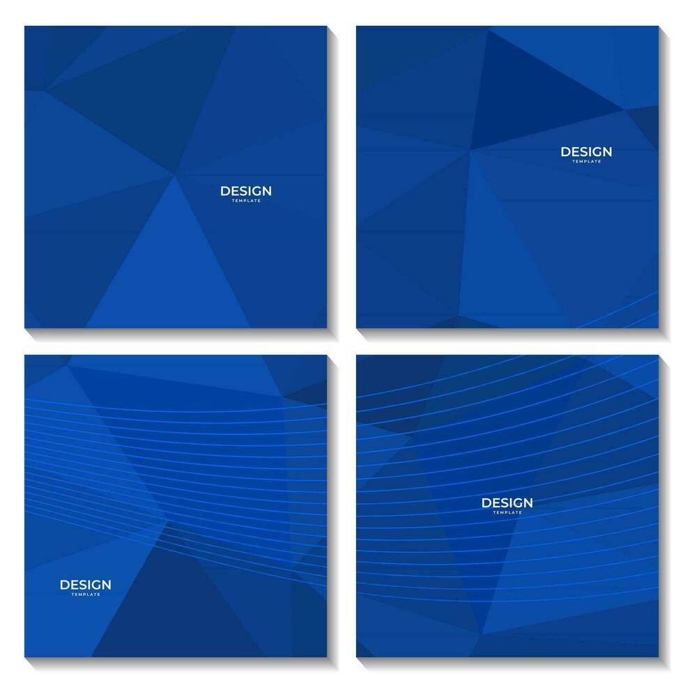squares abstract blue geometric background with triangles for business vector
