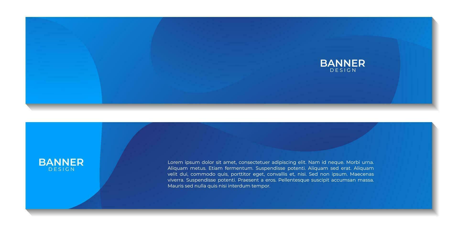 set of banners modern simple blue wave gradient vector background for business