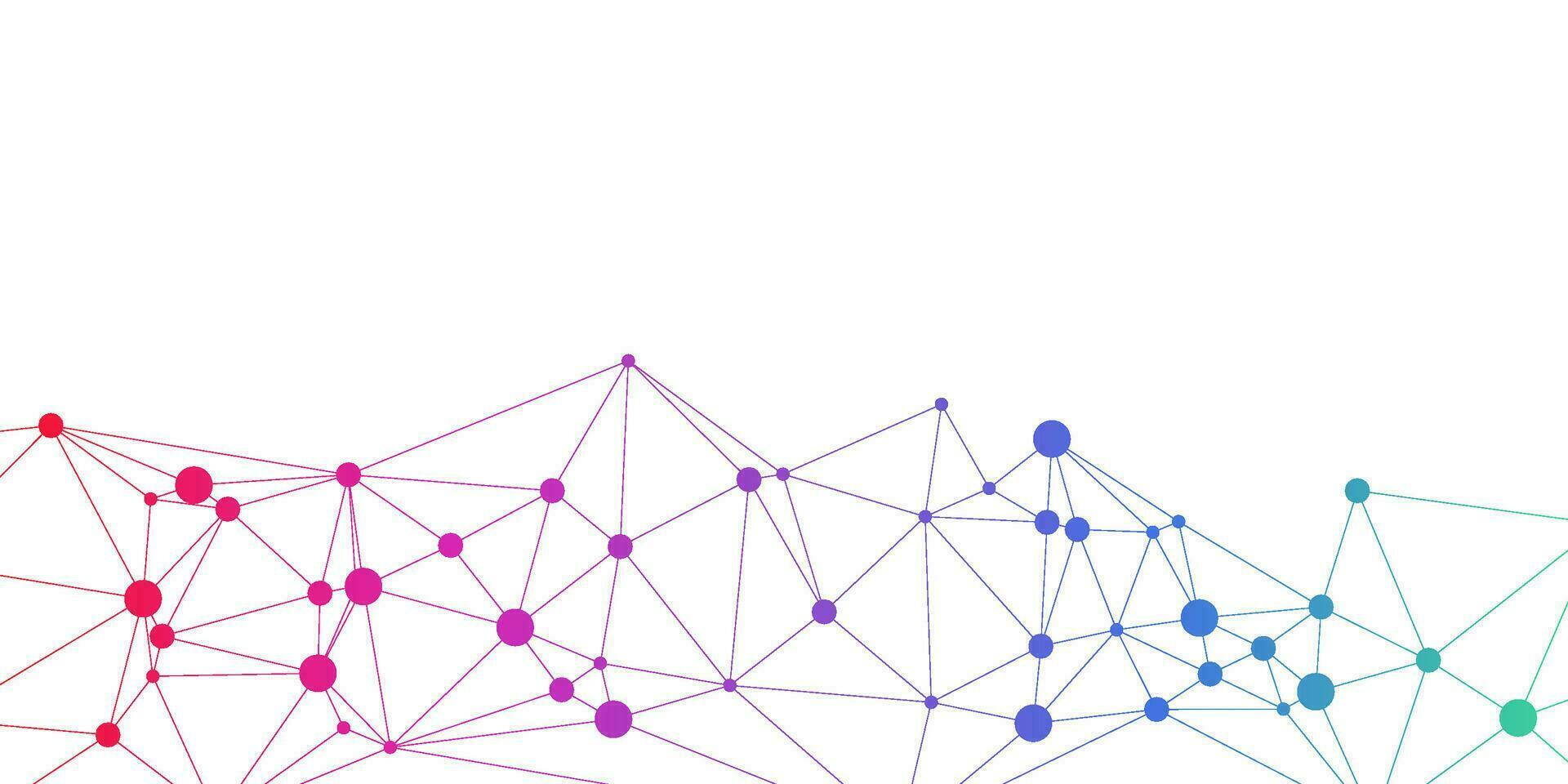 abstract colorful network background with connected dots vector