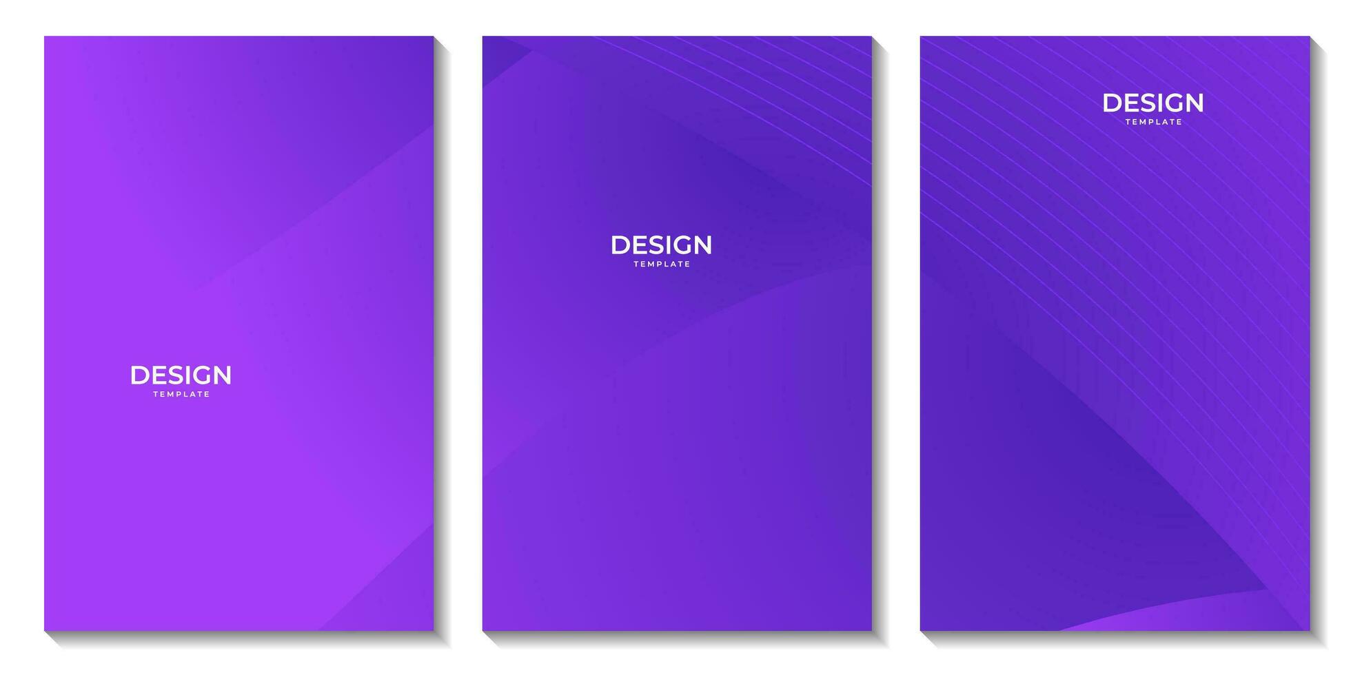 set of flyers abstract purple background with lines vector