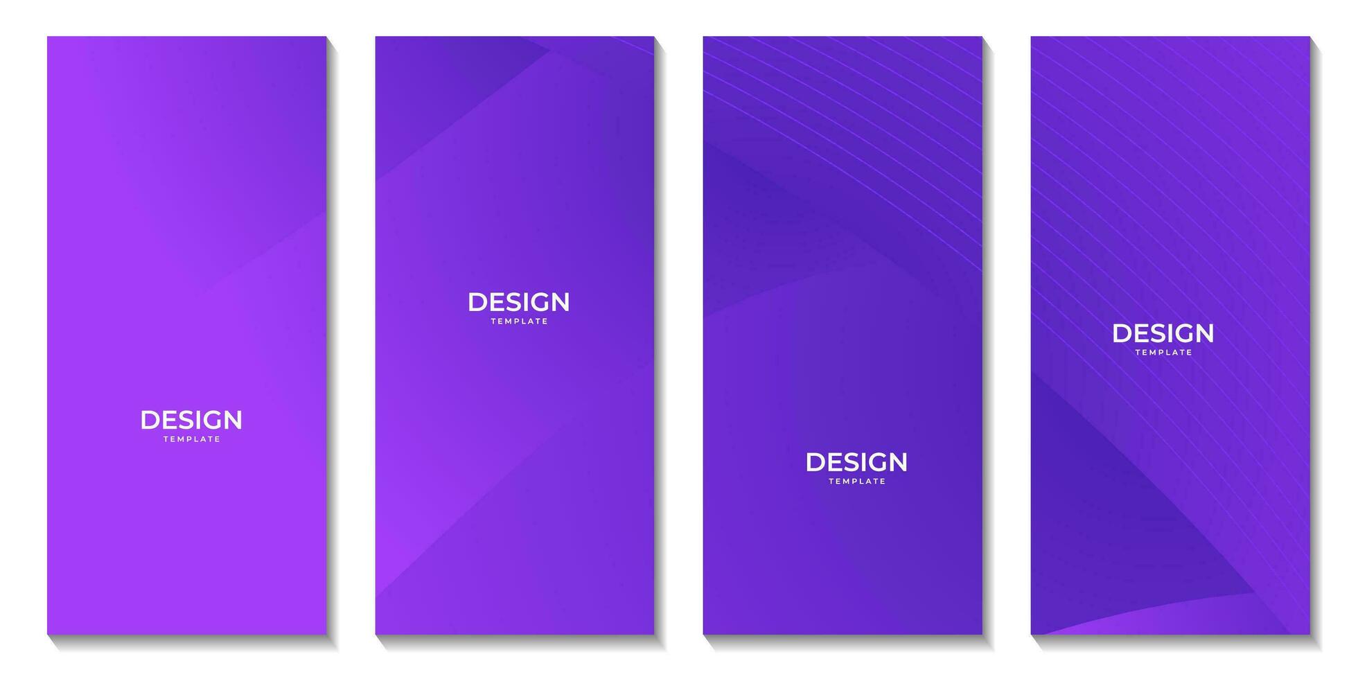 set of brochures abstract purple background with lines vector