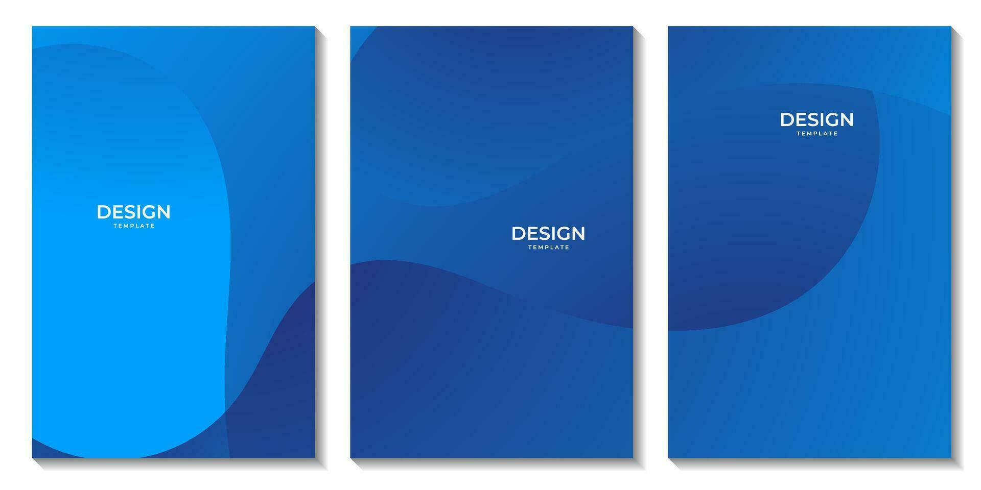 set of flyers modern simple blue wave gradient vector background for business