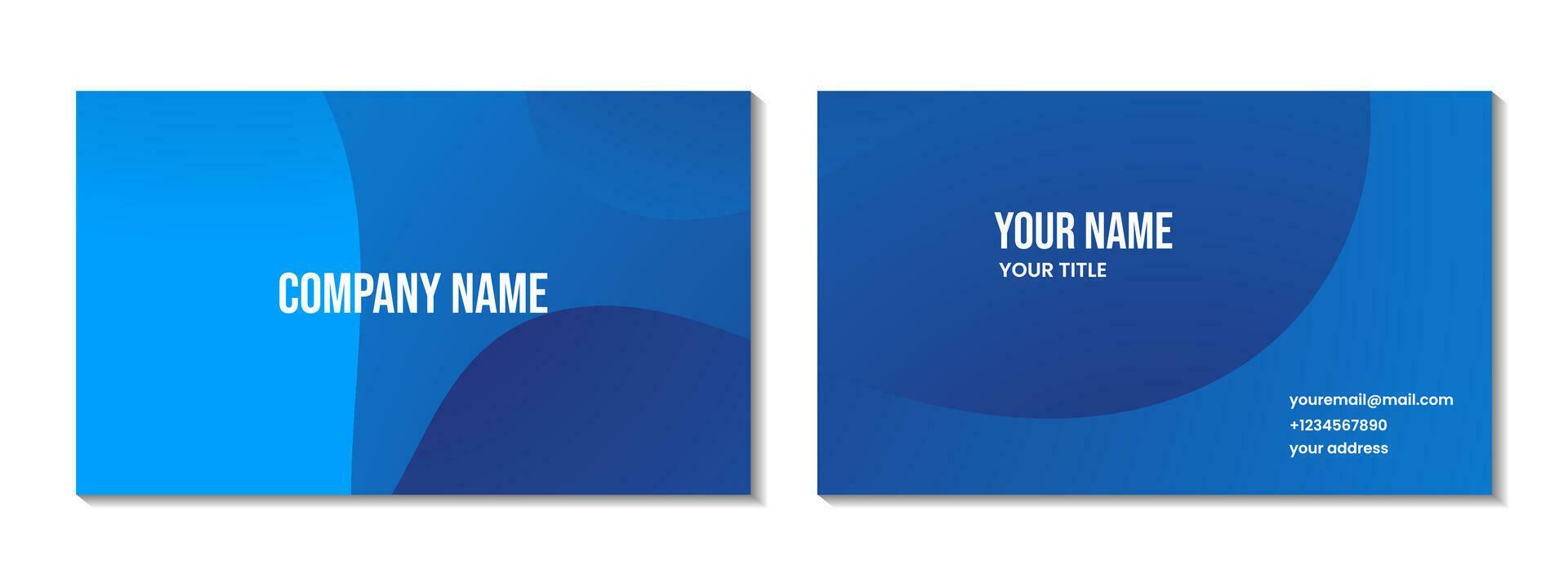 business card design modern simple blue wave gradient vector background