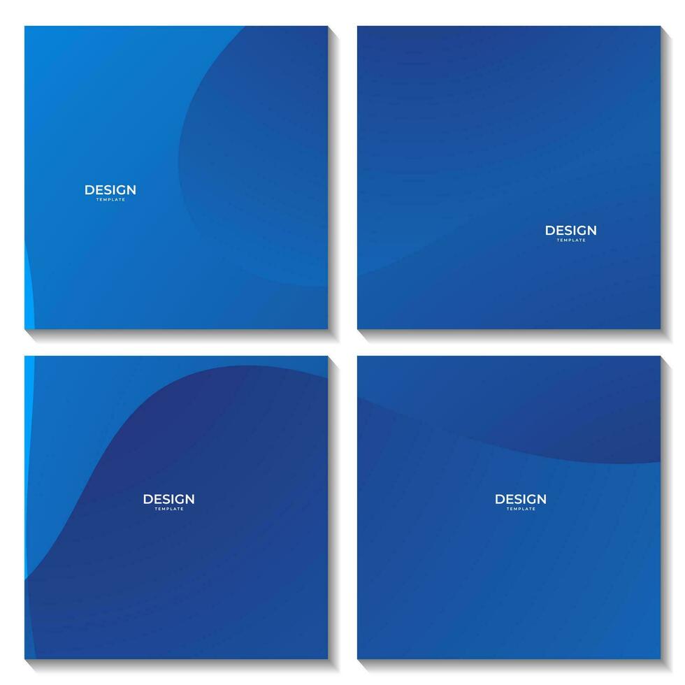 set of squares modern simple blue wave gradient vector background for business