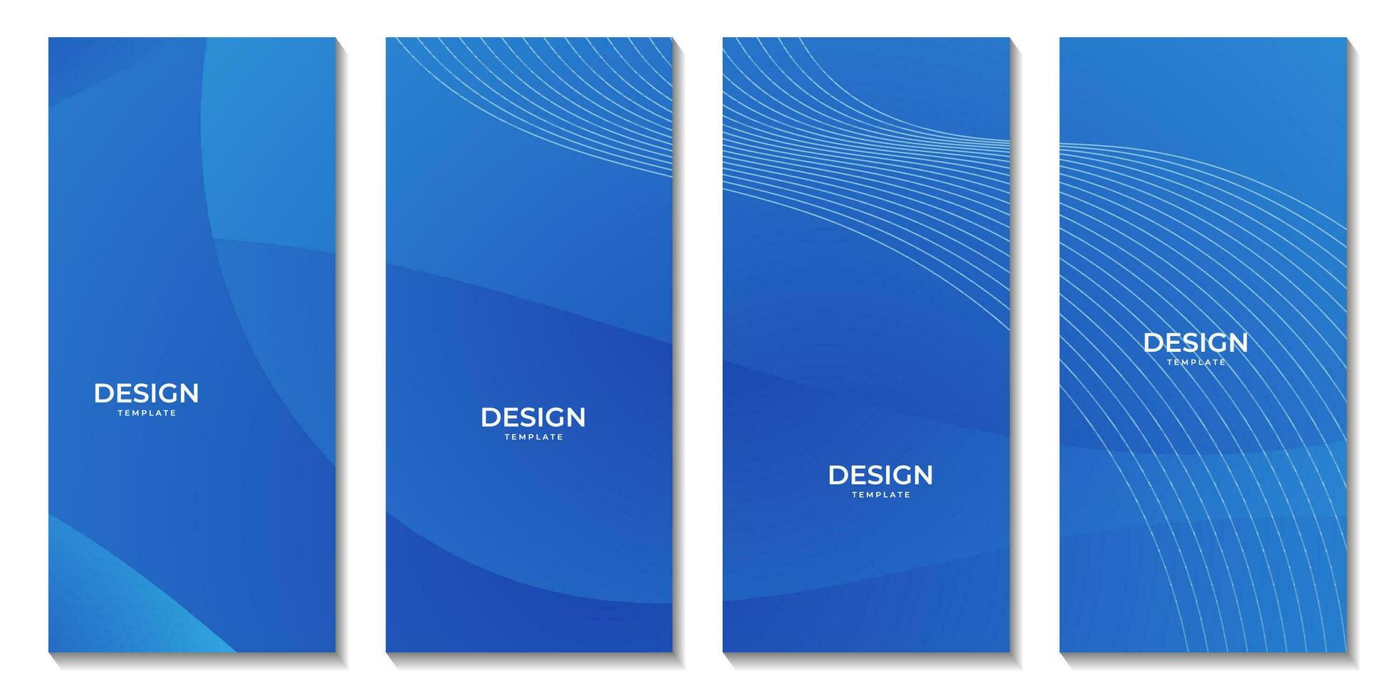set of brochures with abstract blue wave background for business vector